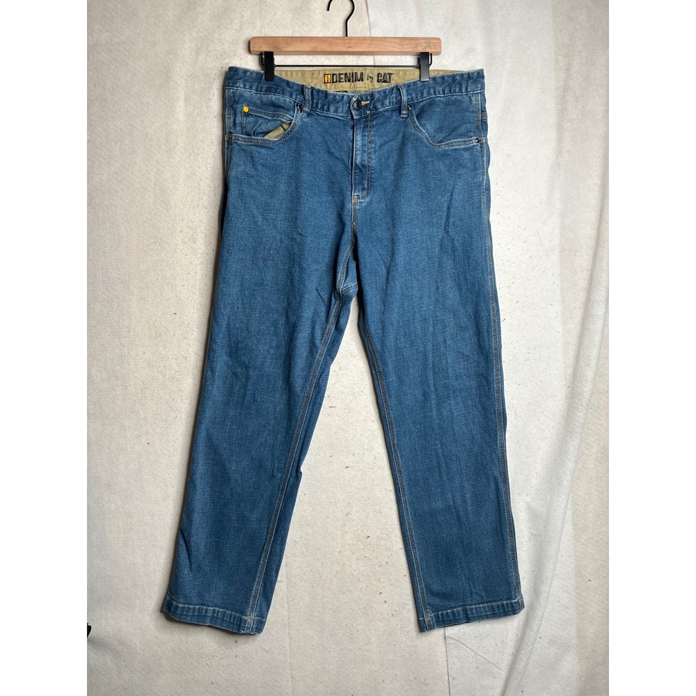 Caterpillar Denim by CAT Mens Blue Workwear Straight Leg Jeans 38x32 (Fits 38x31